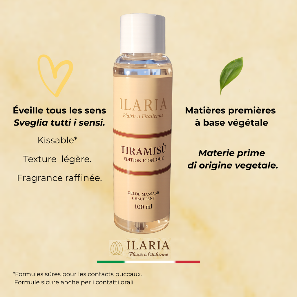 Gel massaggiante riscaldante al tiramisù